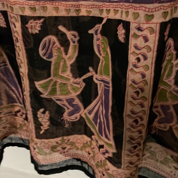 Sheer cotton print Path of the Spirit XL print tunic, hard to find, great cond. - Picture 8 of 11